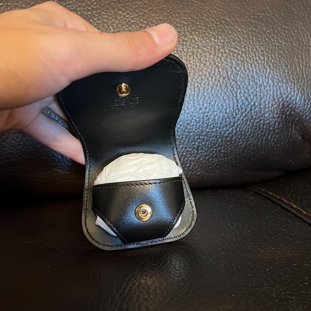 Versace unisex Greca goddess logo monogram leather AirPods Pro lanyard case NEW - Picture 9 of 11